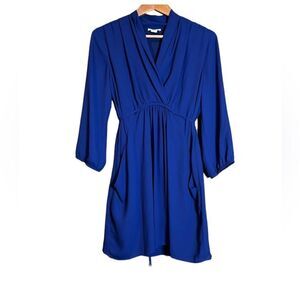 Bar III blue long sleeve dress. Lined.